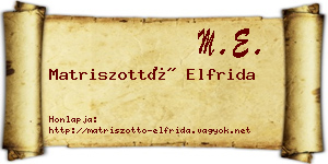 Matriszottó Elfrida névjegykártya